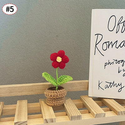 Handgefertigte Häkelblumentopf-Dekoration