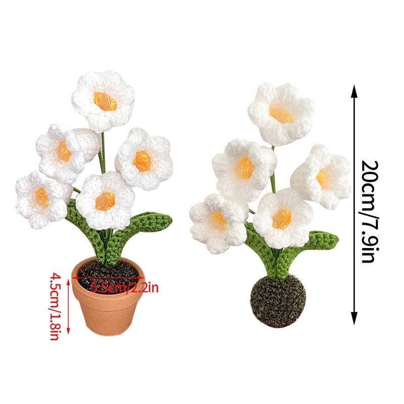 Handgefertigte Häkelblumentopf-Dekoration