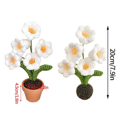 Handgefertigte Häkelblumentopf-Dekoration