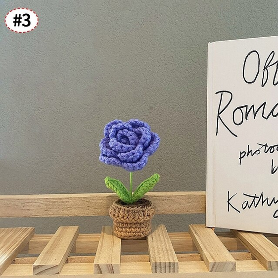 Handgefertigte Häkelblumentopf-Dekoration