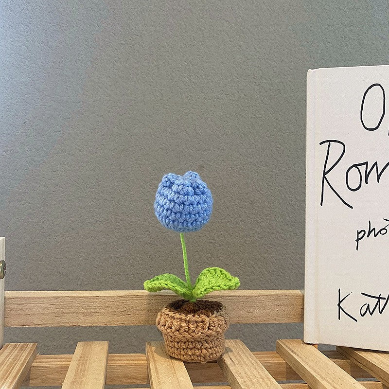 Handgefertigte Häkelblumentopf-Dekoration