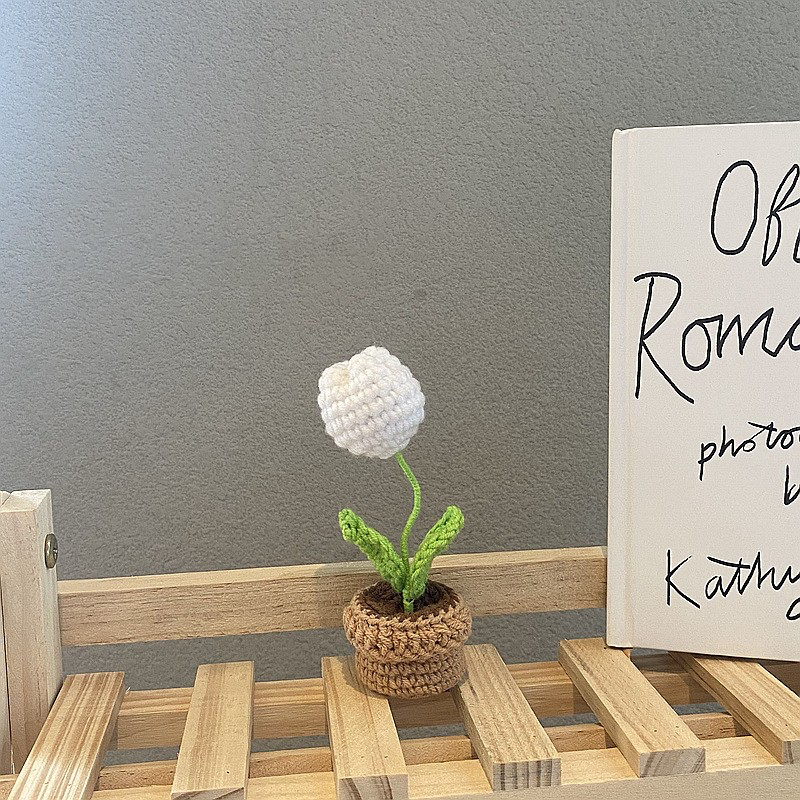 Handgefertigte Häkelblumentopf-Dekoration