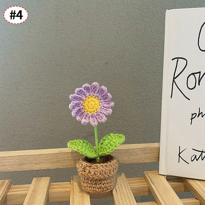 Handgefertigte Häkelblumentopf-Dekoration