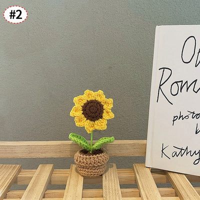 Handgefertigte Häkelblumentopf-Dekoration