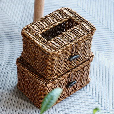 Handgewebte Rattan-Box für Taschentücher