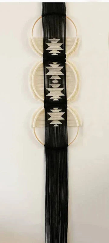 Handgewebter Holz-Wandbehang