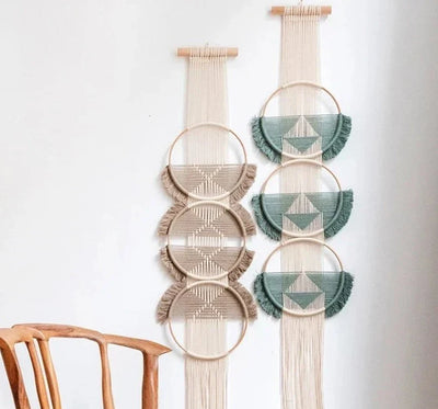 Handgewebter Holz-Wandbehang