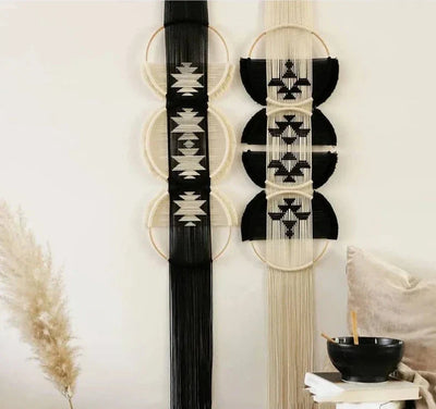 Handgewebter Holz-Wandbehang