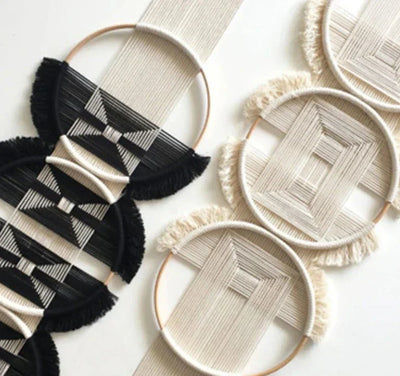 Handgewebter Holz-Wandbehang