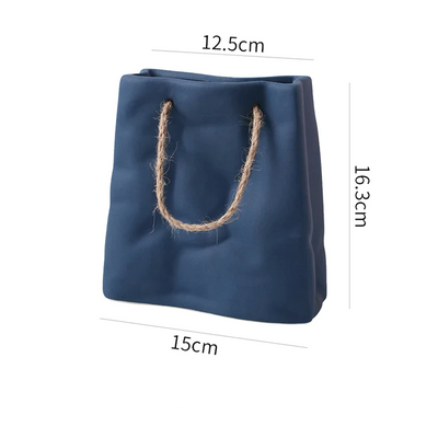 Handtasche Keramikvase Wohnkultur Vasen Raumdekoration Pflanzen Topf Ästhetische Raumdekoration Blumenvasen Moderne Kunst Blumenbehälter