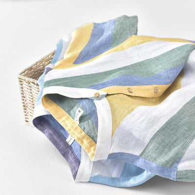 SVEN-OLIVER - LOCKERES LEINENHEMD MIT BUNTEN STREIFEN