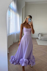 Heather ärmelloses ausgestelltes Midi-Ballkleid in Lila