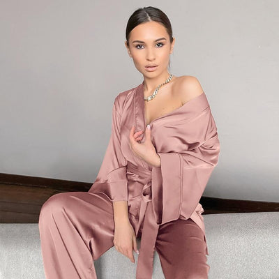Morgana - Luxuriöses zweiteiliges Pyjama-Set aus Satin für Damen