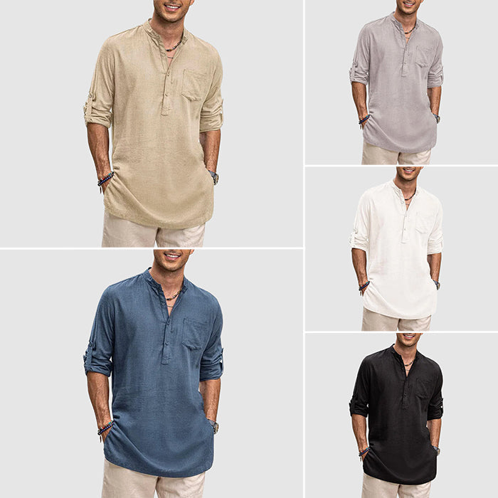 Luxuriöses Strand-Henley-Shirt