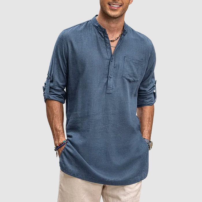 Luxuriöses Strand-Henley-Shirt