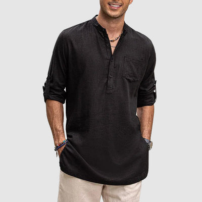 Luxuriöses Strand-Henley-Shirt