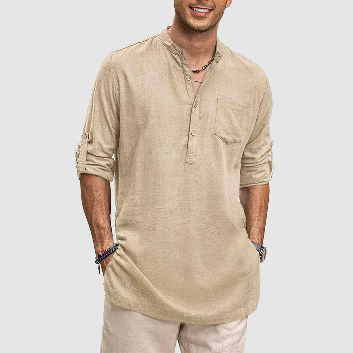Luxuriöses Strand-Henley-Shirt