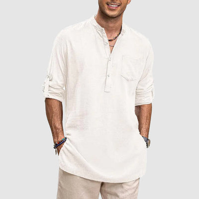 Luxuriöses Strand-Henley-Shirt