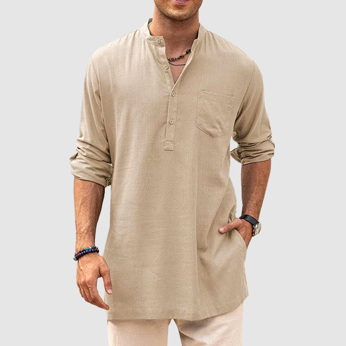 Luxuriöses Strand-Henley-Shirt