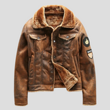 Herren-Bikerjacke Im Klassischen Stil - Mio in Braun