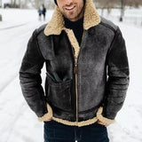Herren-Jacke Im Lammfell-Stil - Thies in Schwarz