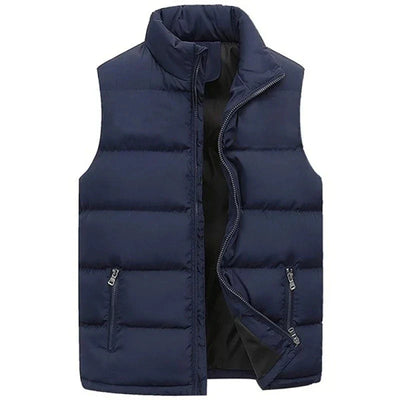 Herren Warme Ärmellose Weste Gilet – Winter Wasserdichte Reißverschlussjacke mit Stehkragen, Lässige Weste