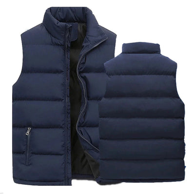 Herren Warme Ärmellose Weste Gilet – Winter Wasserdichte Reißverschlussjacke mit Stehkragen, Lässige Weste
