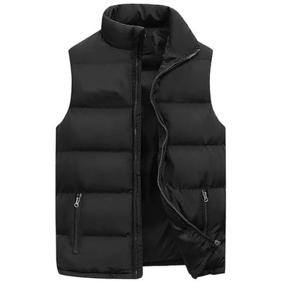 Herren Warme Ärmellose Weste Gilet – Winter Wasserdichte Reißverschlussjacke mit Stehkragen, Lässige Weste