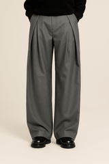 Herren Weite Stoffhose im Pantalon Stil in Grau