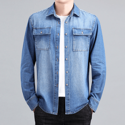 Herren Denim Hemd Baumwolle Casual Stil