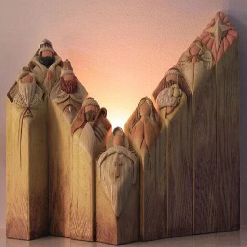 Himmel Weihnachtskrippe Säulen Statuen