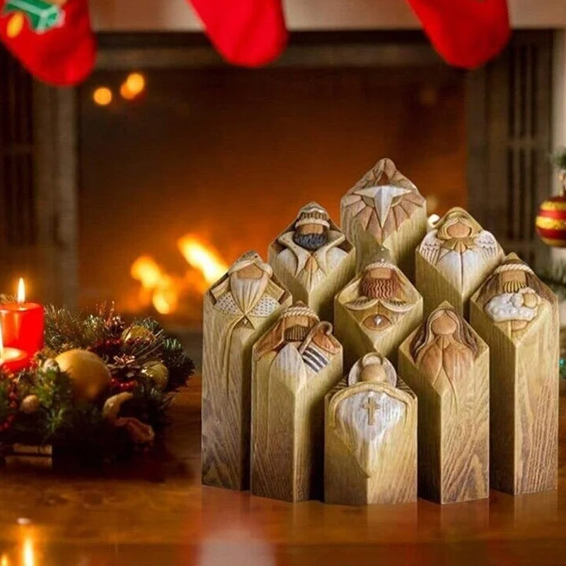 Himmel Weihnachtskrippe Säulen Statuen