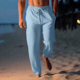 Yzzo | Trendige Leinenhose für Herren in Blau