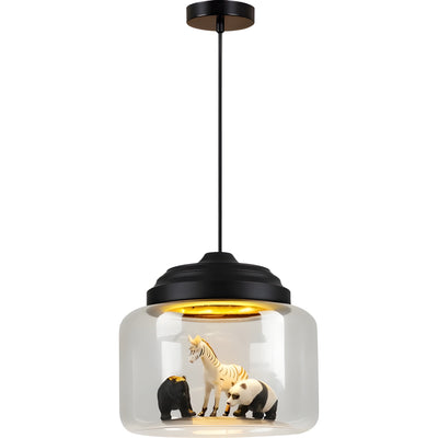 GlassyGleam Light - Moderne Zoo Glas Pendelleuchte