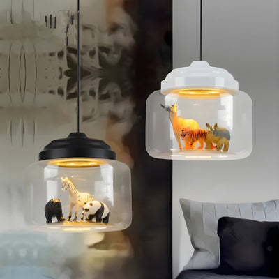 GlassyGleam Light - Moderne Zoo Glas Pendelleuchte
