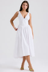 Eurybia - Korsett-Midikleid in Weiß