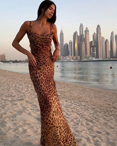 Elegantes Abendkleid Damen – Satin Look, Rückenfrei, Schwarz