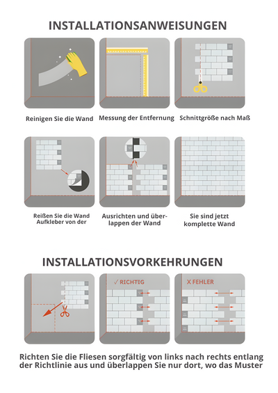 SnapDecor Fliesen – 3D Selbstklebende Wandfliesen