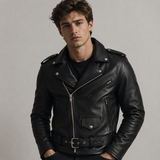 Brandon - Herren-Motorradjacke mit vielen Taschen in Schwarz