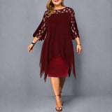 Annika - Elegantes Kleid mit femininer Silhouette in Rotwein