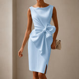 Esmee - Elegantes Minikleid mit Schleife in Blau