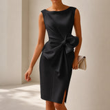 Esmee - Elegantes Minikleid mit Schleife in Schwarz
