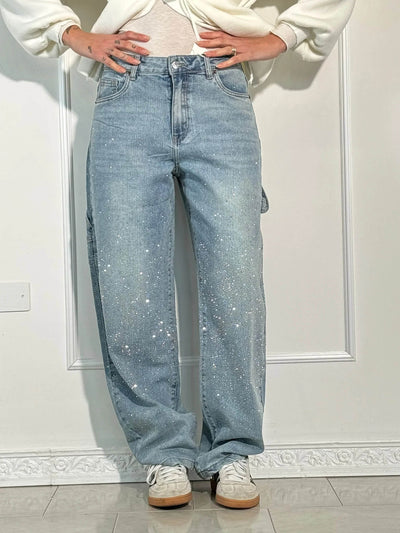 Vida | Statement-Jeans mit funkelnden Diamanten