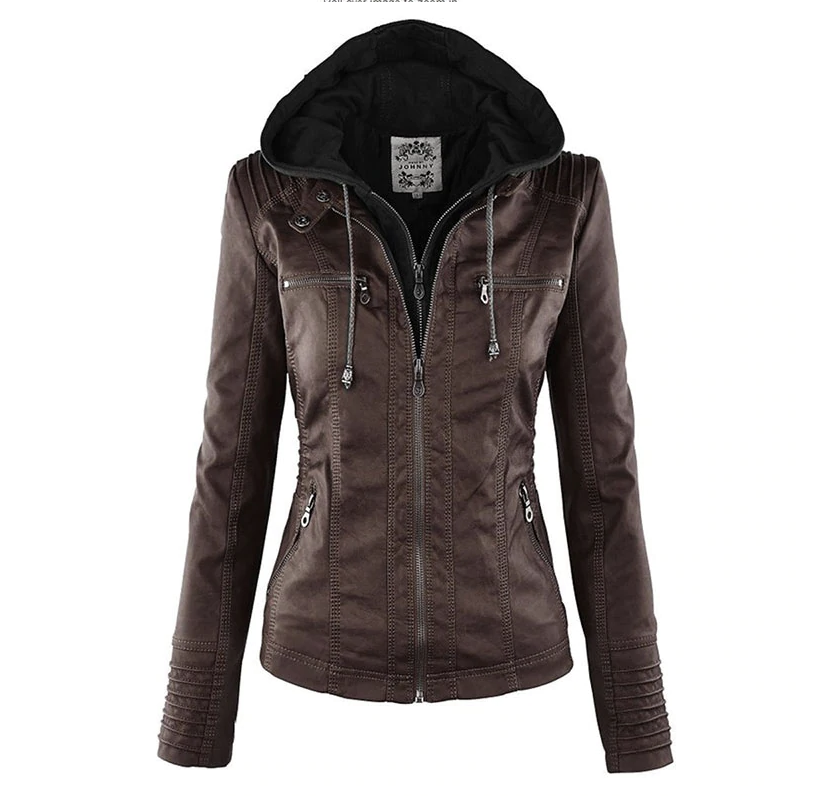 Mercedes - Damen Lederjacke Kapuze