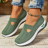 Lydia | Damen Slip-On Strick-Sneaker zum Gehen in Grün