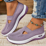 Lydia | Damen Slip-On Strick-Sneaker zum Gehen in Helllila