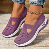 Lydia | Damen Slip-On Strick-Sneaker zum Gehen in Dunkellila
