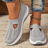 Lydia | Damen Slip-On Strick-Sneaker zum Gehen in Grau