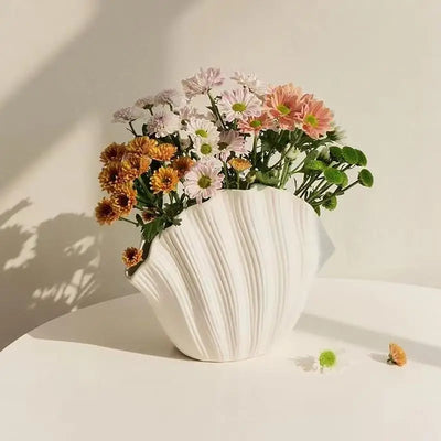 Keramische Vase Seeschnecke Lotusblatt Blattform Florale Arrangement Zubehör Blumenvasen Terrarium Raumdekoration Zubehör
