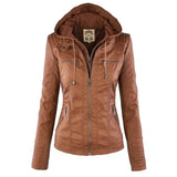 Eleganza Thermal Chic Lederjacke in Khaki